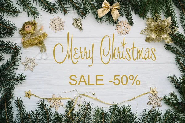 Deska Post Veselé Vánoční Prodej — Stock fotografie