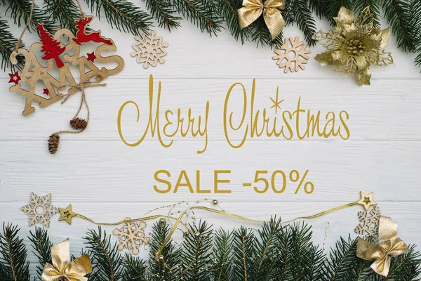 Board Post Merry Christmas Sale — Stock Photo, Image