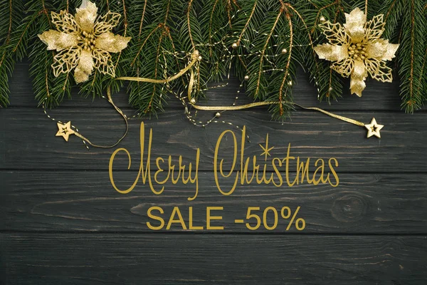 Board Post Merry Christmas Sale — Stock Photo, Image