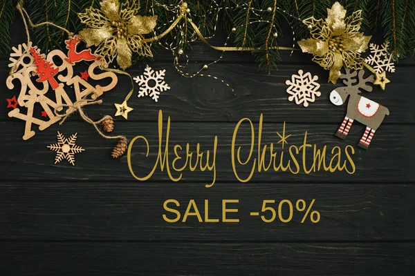 Board Post Merry Christmas Sale — Stock Photo, Image