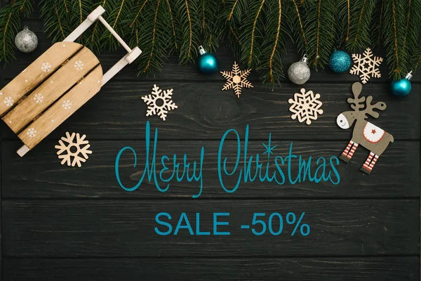 Board Post Merry Christmas Sale — Stock Photo, Image