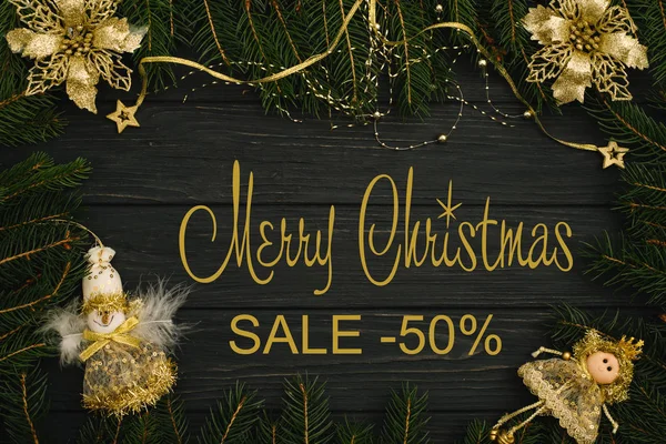 Board Post Merry Christmas Sale — Stock Photo, Image