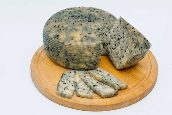 Vereinzelter Holland Gouda Käse Auf Weißem Hintergrund — Stockfoto