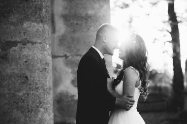 Genç bir çift şehvetli portresi. Düğün fotoğraf açık