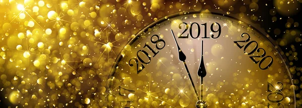 Nouvel An s Eve 2019 Ancienne horloge — Image vectorielle