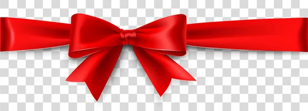 Red Satin Bow Isolated on Background. Vector illustration — Stock Vector
