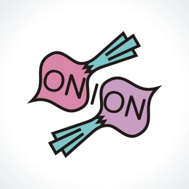 soğan ile logo. Şirket için logo. Vektör çizimi