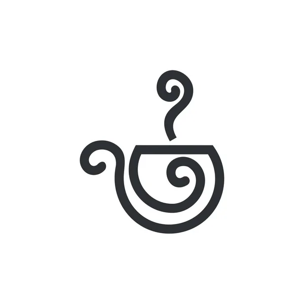 Logo Šálkem Horké Kávy Moderní Ikona Značky Společnosti Vektorová Ilustrace — Stockový vektor