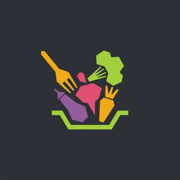 Logotipo Del Vector Con Verduras Icono Moderno Para Marca Empresa — Vector de stock