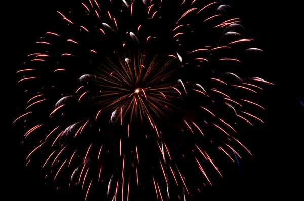 Celebratory Salute Fire Show Sky Fireworks City Day — Stock Photo, Image