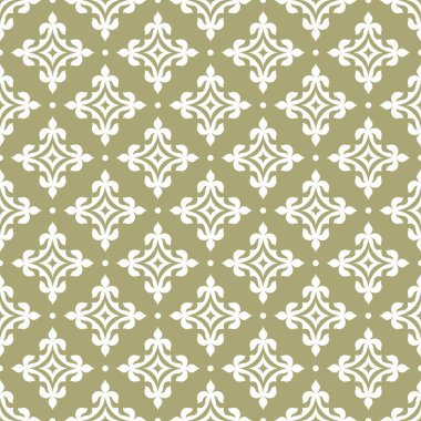 Çiçek ve geometrik öğelerle Retro seamless modeli. Vektör çizim