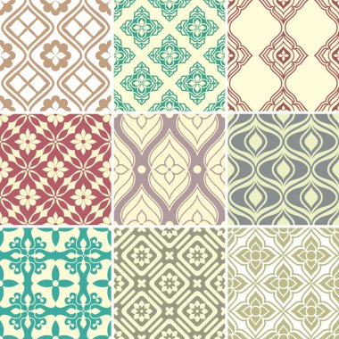 Retro sorunsuz duvar kağıdı desenleri