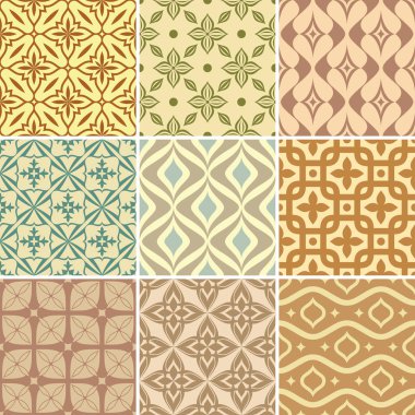 Dikişsiz duvar kağıdı desenleri seti