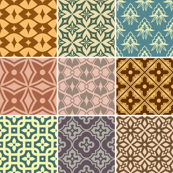 Retro seamless wallpaper patterns — Stock Vector