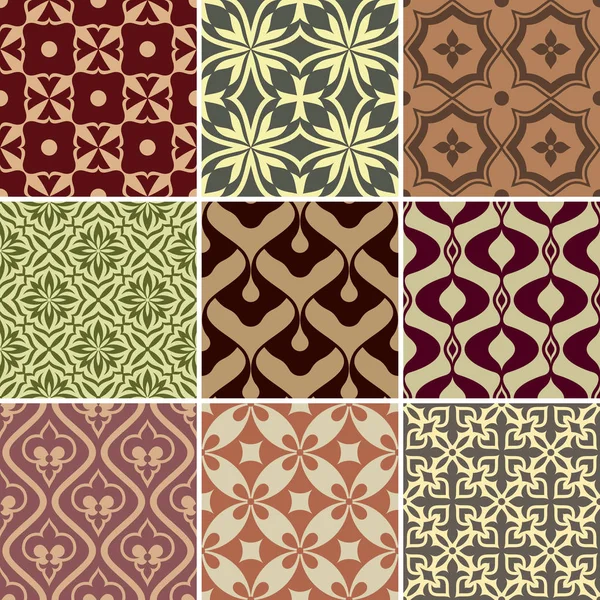 Set of seamless wallpaper patterns — Stock Vector