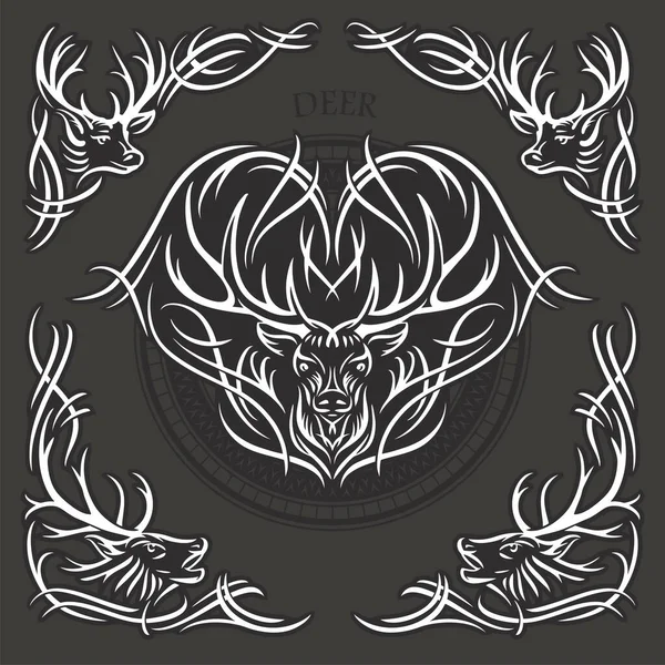 Stylized Vector Illustration Deer Royalty Free Stock Vectors