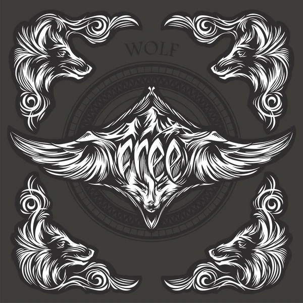 Stylized Vector Illustration Wolf Royalty Free Stock Vectors
