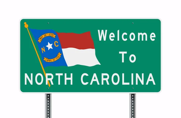 ノース カロライナ州道路標識へようこそ — ストックベクタ
