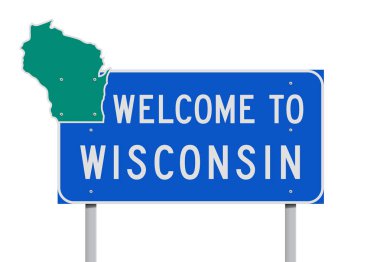 Wisconsin yol işaret için hoş geldiniz