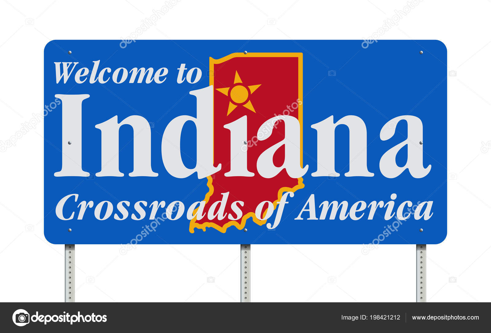 Indiana Road Sign — Stock Vector © Thomaspajot 198421212