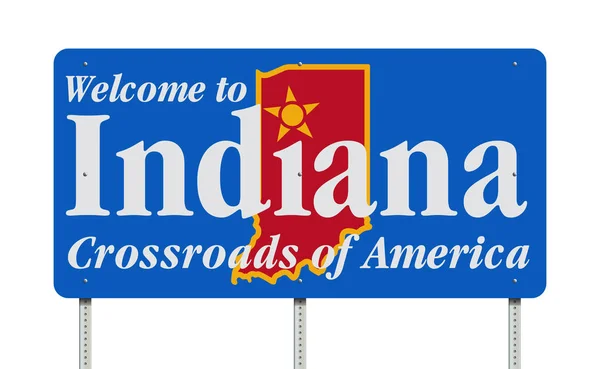 Welcome Indiana Road Sign — Stock Vector
