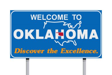 Oklahoma yol işaret hoş geldiniz
