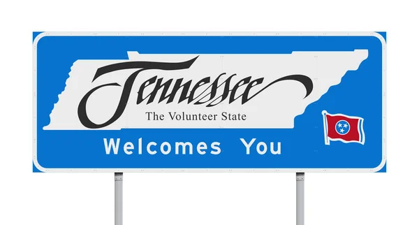 Tennessee Begrüßt Sie Mit Verkehrsschild — Stockvektor