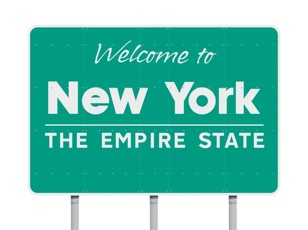 Welcome New York Road Sign — Stock Vector