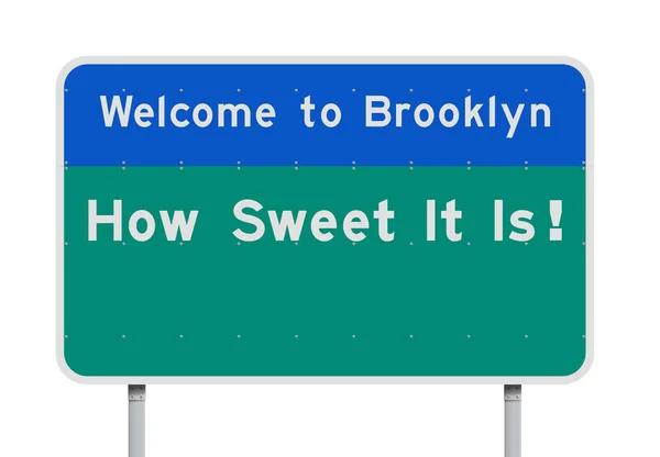 Bem Vindo Sinal Estrada Entrada Brooklyn — Vetor de Stock