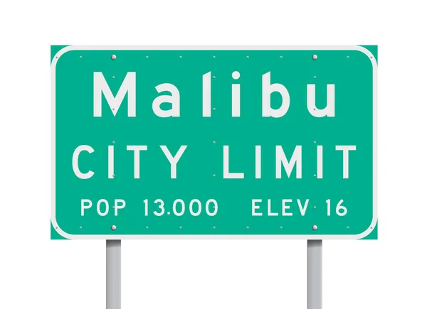 Malibu Cidade Limite Sinal Estrada —  Vetores de Stock