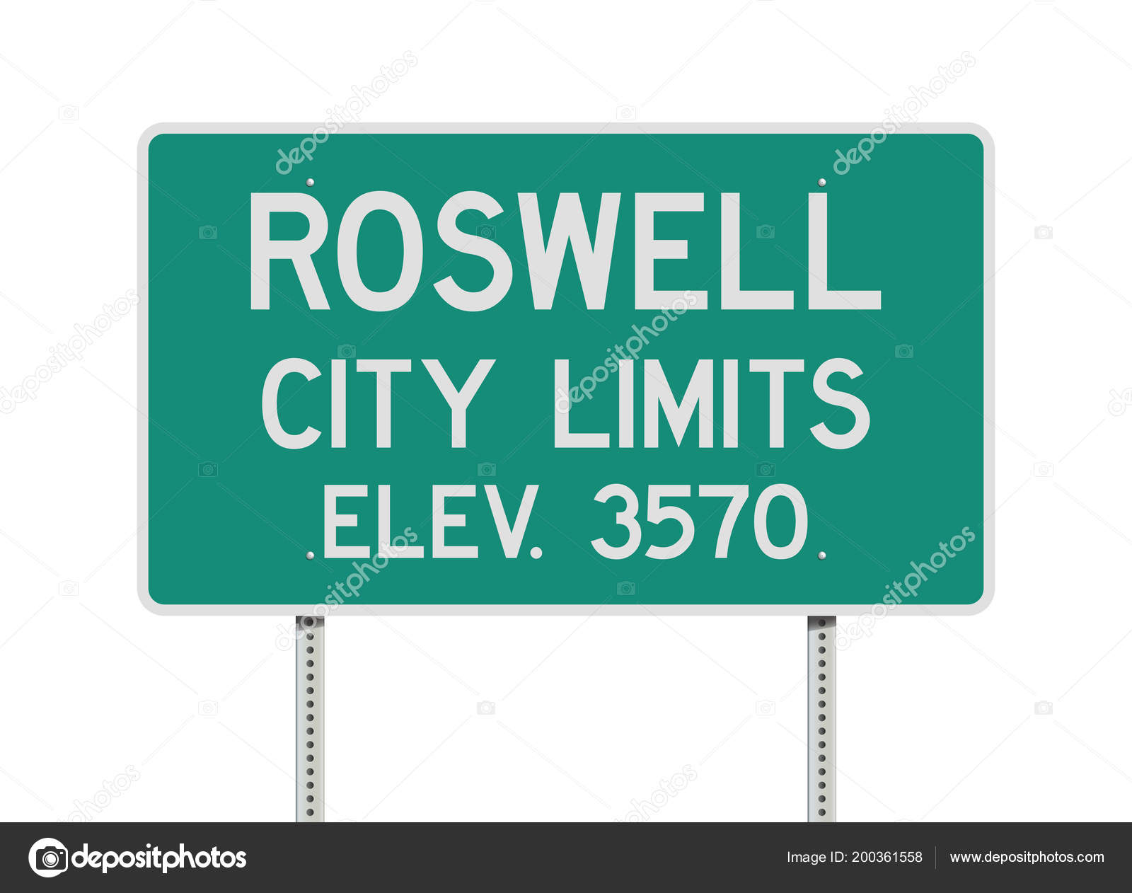 Roswell City Limits Road Sign Stock Vector by ©Thomaspajot 200361558