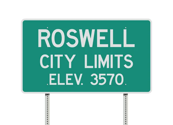 Roswell City Límites Señal Tráfico — Vector de stock