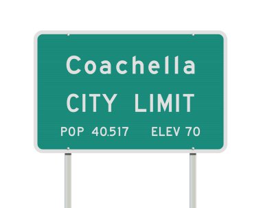 Coachella şehir sınırları yol işareti