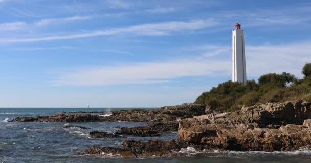 Les Sables Olonne Daki Armandeche Deniz Feneri — Stok video