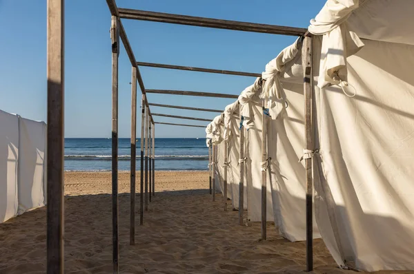 Carpas Blancas Playa Les Sables Les Sables Olonne Francia —  Fotos de Stock