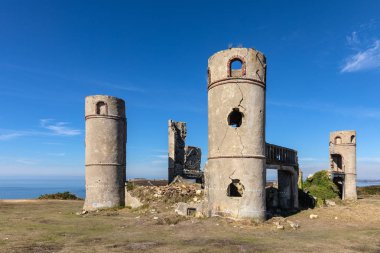 Ruins of the Saint-Pol Roux Manor in Camaret-sur-Mer on the Crozon Peninsula (Finistere, France) clipart