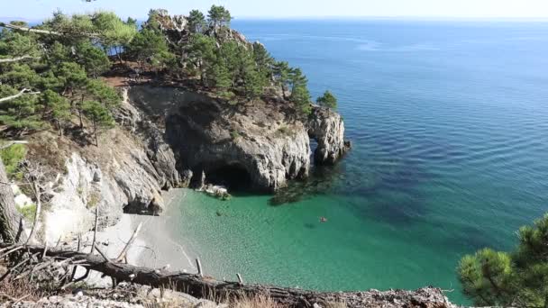 Beach Ile Vierge Saint Hernot Crozon Peninsula Finistere France — Stock Video