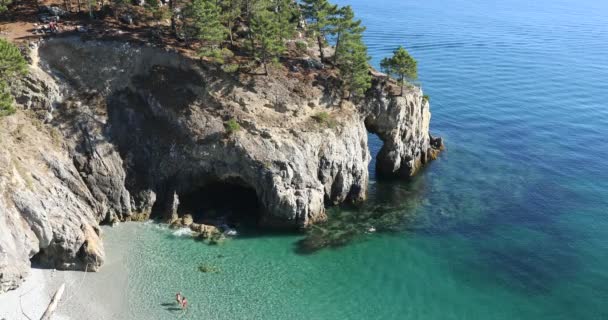 Beach Ile Vierge Saint Hernot Crozon Peninsula Finistere France — Stock Video