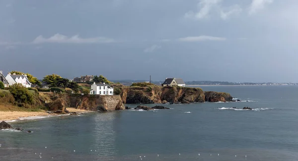 Παράκτιο Τοπίο Της Παραλίας Porguerrec Pouldu Finistere Γαλλία — Φωτογραφία Αρχείου