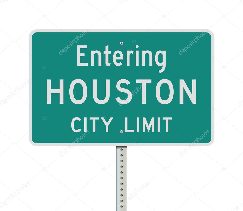 Ilustración vectorial de la señal verde de entrada al límite de Houston City 2024