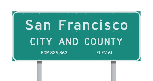 Vector Illustration San Francisco City County Road Sign — Stock Vector