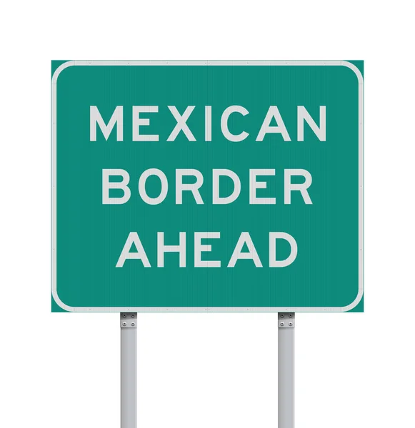Vector Εικονογράφηση Του Μεξικού Στα Σύνορα Μπροστά Πινακίδα — Διανυσματικό Αρχείο