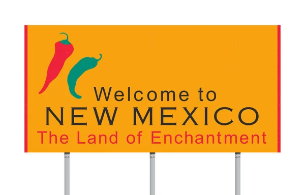 欢迎来到新墨西哥州黄色路标的向量例证 — 图库矢量图片