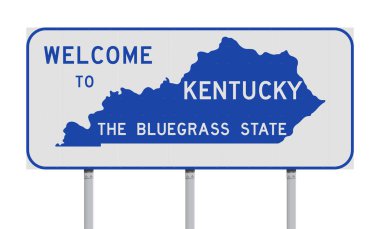Vektör çizim Kentucky Bluegrass devlet yol işaret hoş geldiniz