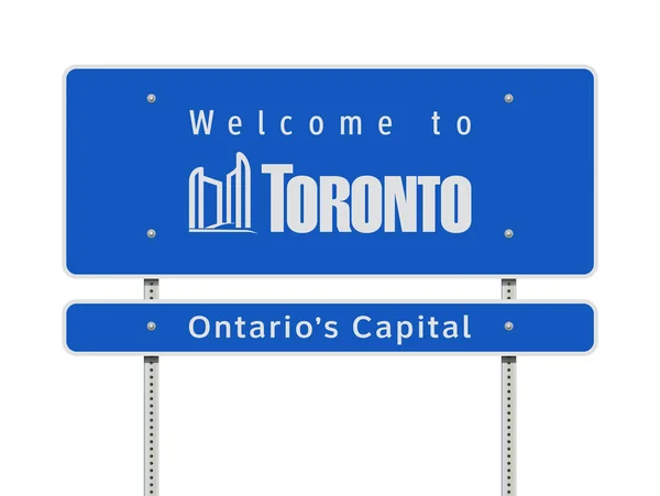 Ilustração Vetorial Sinal Estrada Azul Capital Toronto Ontário — Vetor de Stock