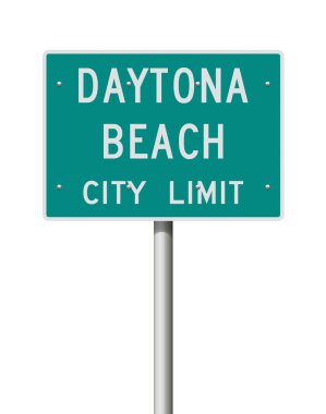 Daytona Beach şehir sınırı yeşil yol işareti vektör çizim