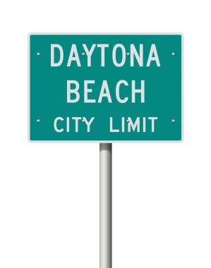 Vector illustration of the Daytona Beach City Limit green road sign clipart