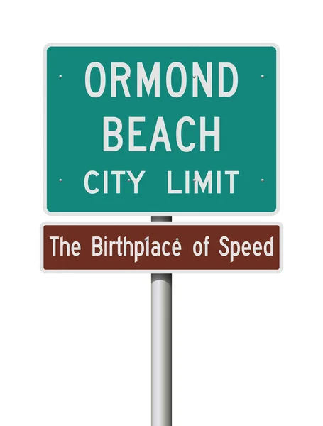 Illustration Vectorielle Ville Ormond Beach Limitez Lieu Naissance Panneau Signalisation — Image vectorielle
