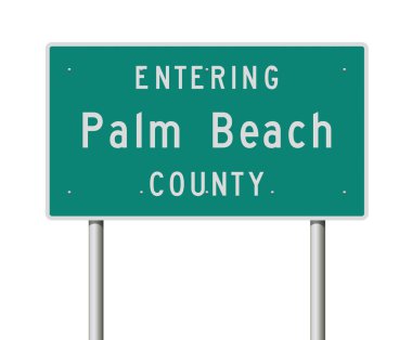 Palm Beach County girerek yeşil yol işaret vektör çizim