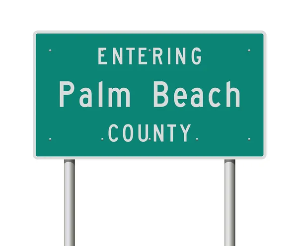 Ilustración Vectorial Señal Tráfico Verde Del Condado Palm Beach — Vector de stock